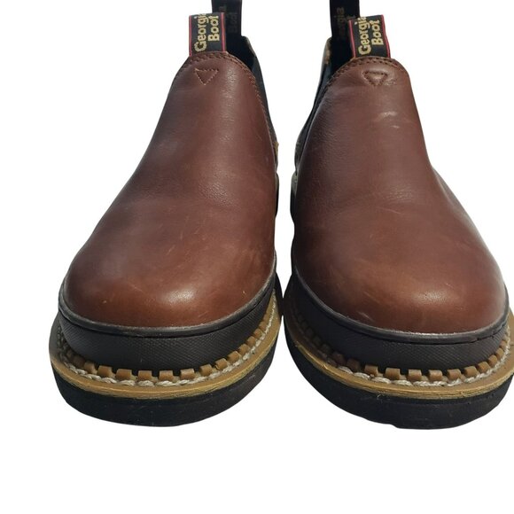 Georgia Boot Romeo Brown Slip On Leather Boots Mens 14 W Work Shoes main image 10
